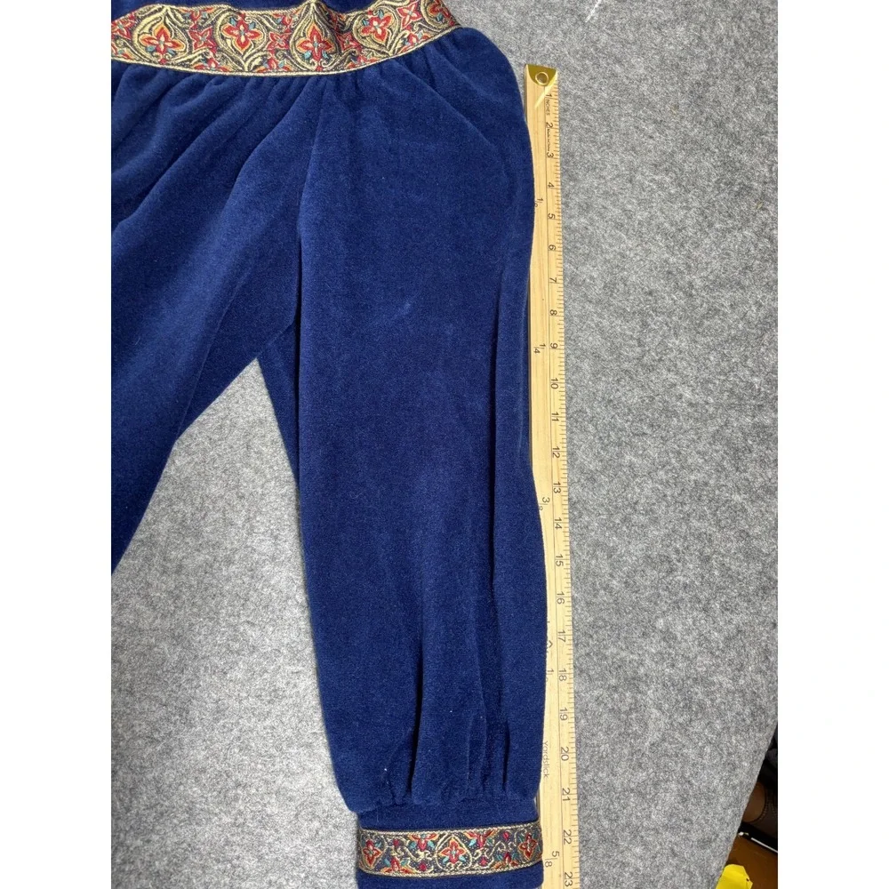 Vintage Vanity Fair Velour Robe Women's L Navy Blue Zip Housecoat‎ Cozy Lounge